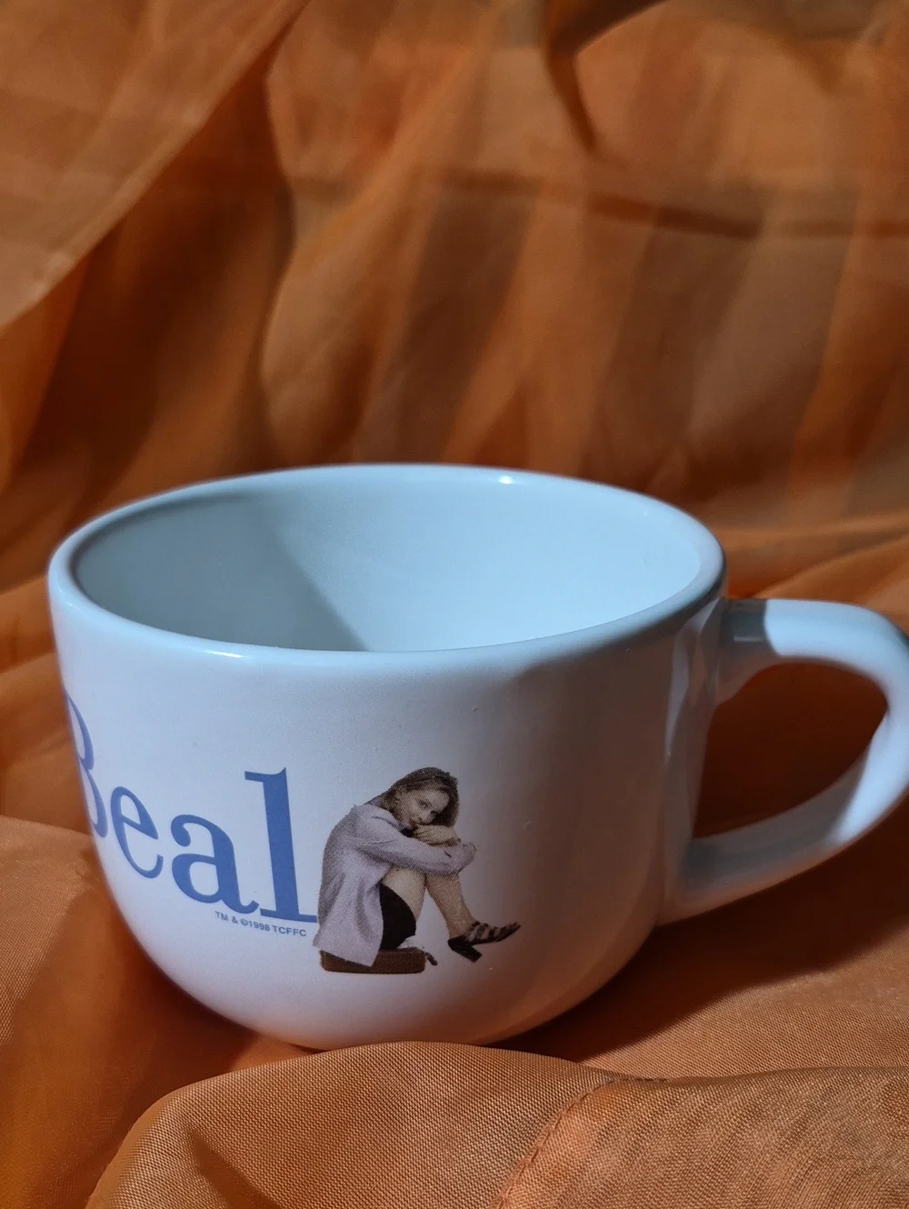 Ally McBeal 1990s TV Show  Oversize Ceramic Coffee Mug with Blue Logo